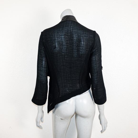 Vtg Helmut Lang Made in USA light Moto jacket Top In Black Size Small - Picture 6 of 12